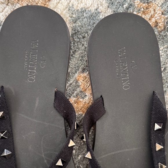 Valentino Black Sandals with Silver Studs - Picture 3 of 5